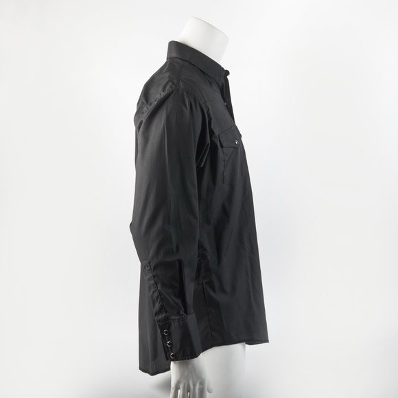 Wrangler Men's 16 x 33 Men's fitted Black Snap Western Cowboy Shirt NWT NEW!!! - Picture 3 of 15